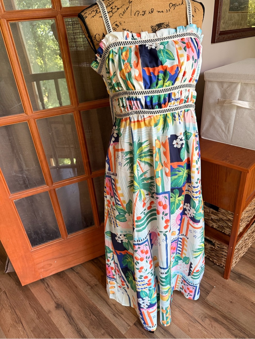 Colorful Tropical Print Sundress